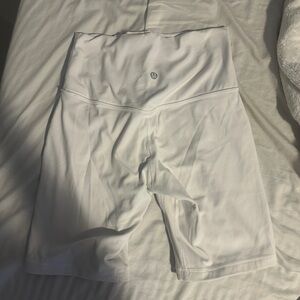 White Lululemon biker shorts